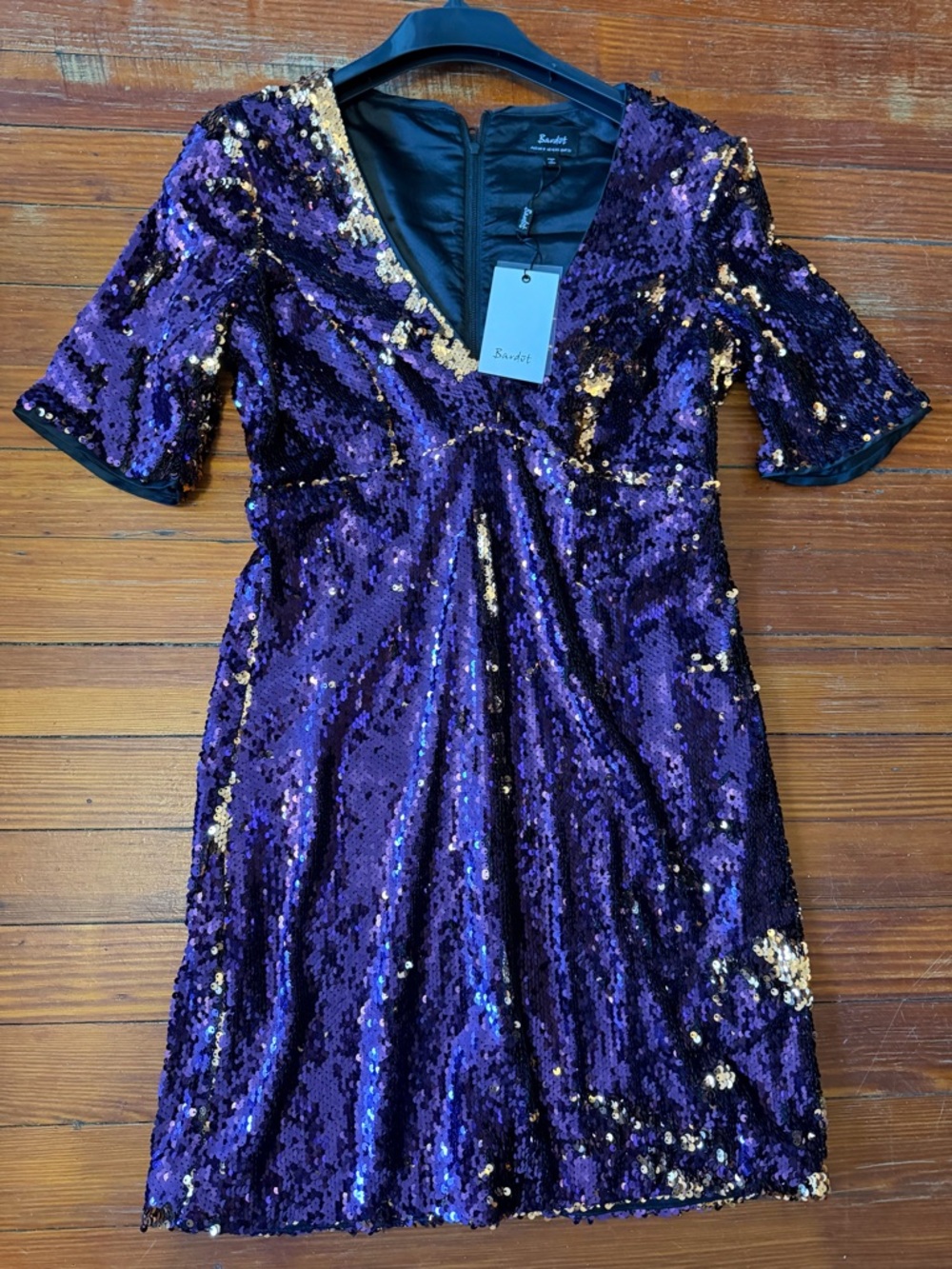 New with tags Bardot Purple and Gold Sequin Dress size 4